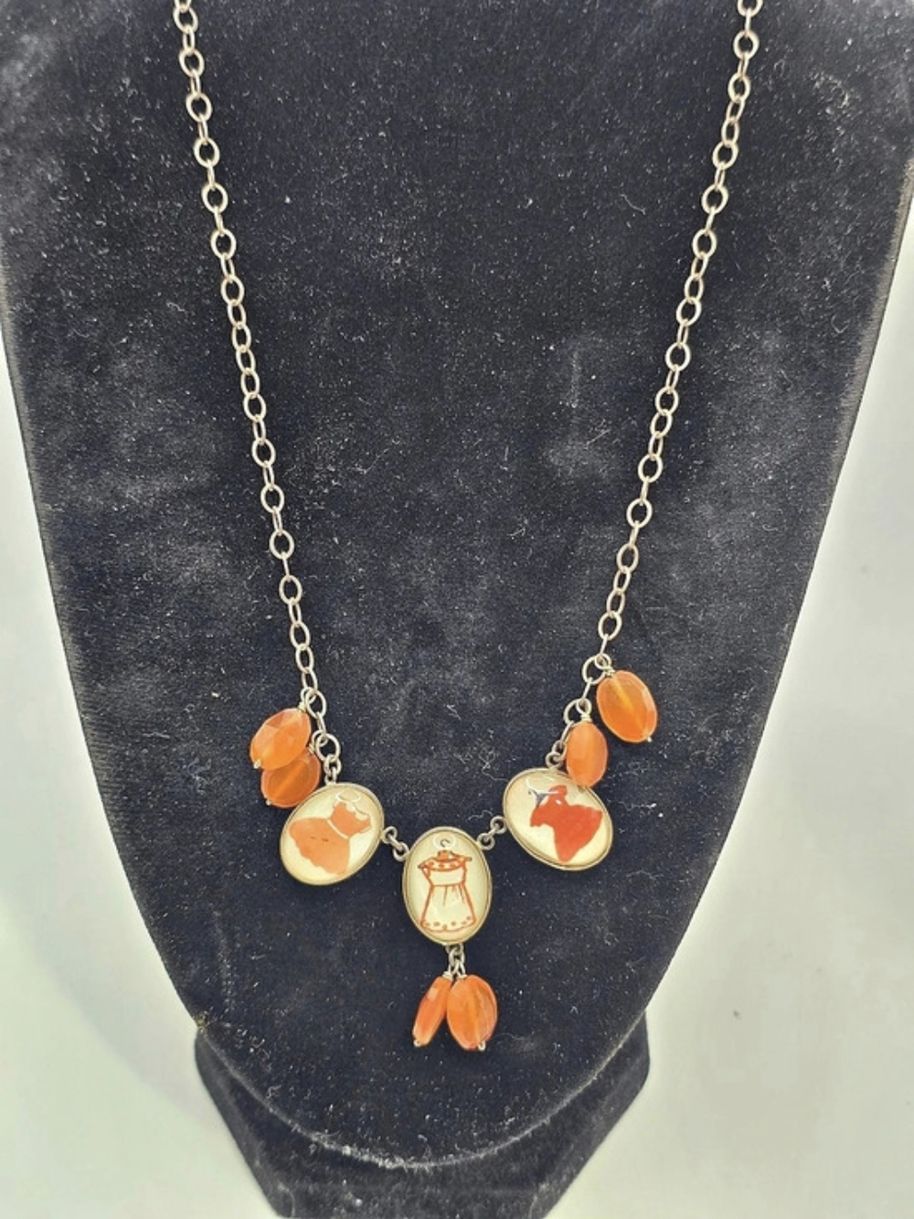 Hotcakes Dresses Beaded Pendant Necklace Orange